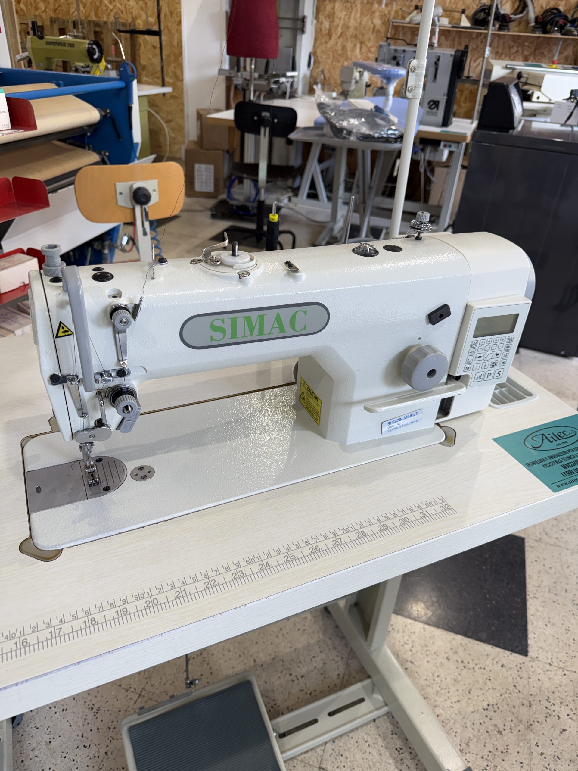 macchina da cucire lineare rasafilo alzapiedino seminuova simac 9870