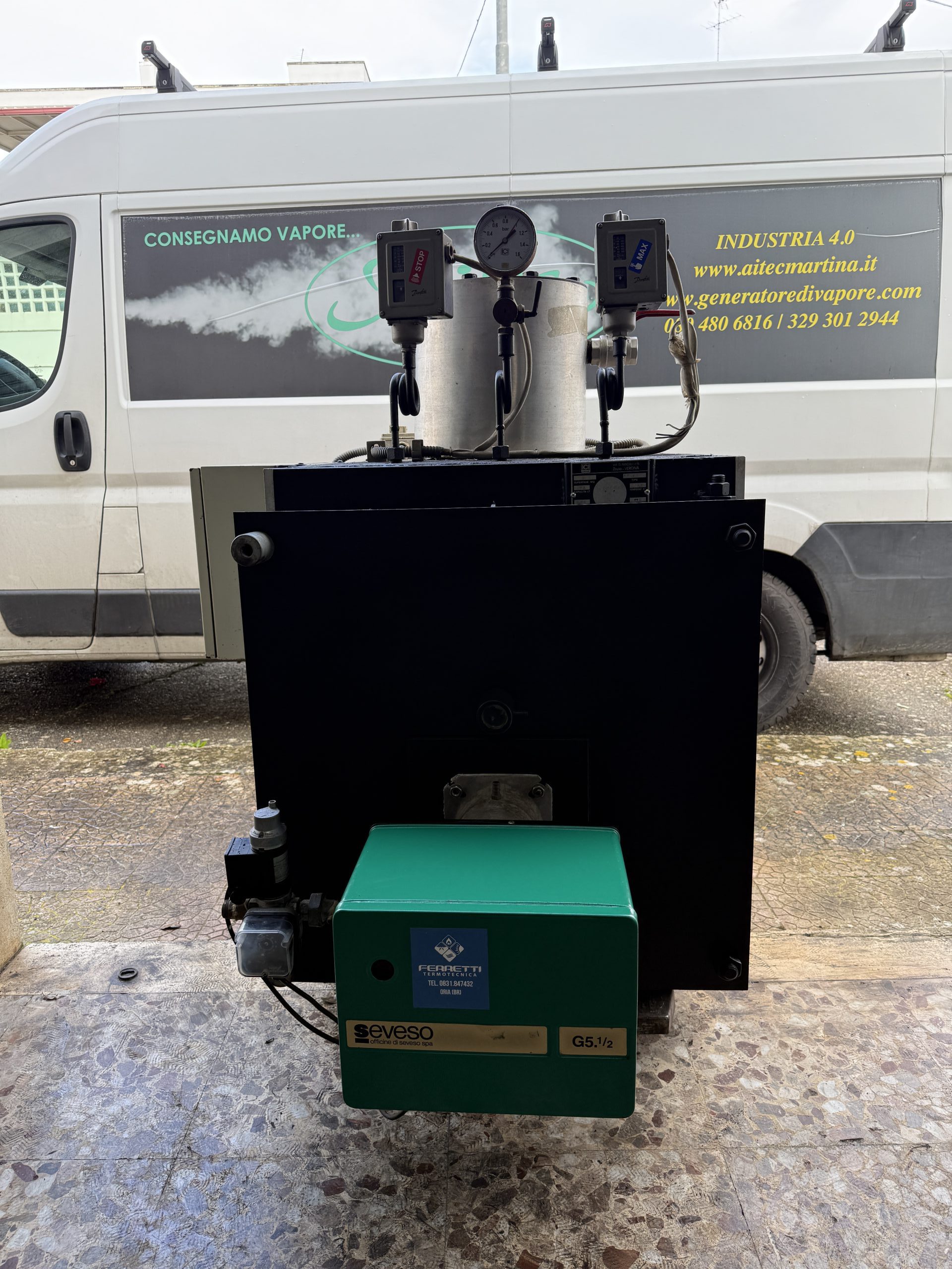 generatore di vapore ici 60000 bassa pressione con bruciatore